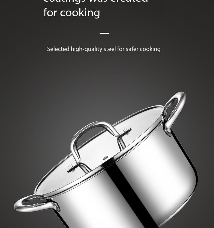 Shengbide 26cm 201 Stainless Steel Stock Pot Manufacturer Direct – Heavy Duty Double Handle Soup Pot, Induction Compatible, Cost-Effective Cookware Wholesale