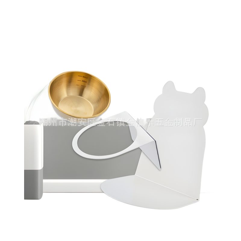 SHENG BI DE Adjustable Cat Bowl, 360° Rotating & 5-15° Tilt Control, Heavy-Duty Carbon Steel Magnetic Feeder, Ergonomic Neck Care for All Cat Breeds (6 Modern Finishes)