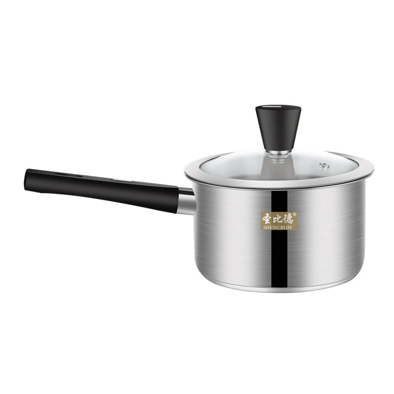 18CM Stainless Steel Saucepan with Lid – Small Milk Pan for Baby Food, Pasta & Ramen – Induction Compatible Mini Cookware – Fast Heating Double Bottom Pot for 1-3 People